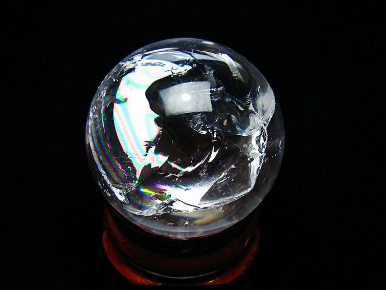 虹入りヒマラヤ水晶丸玉 28mm [t317-5396] 1枚目