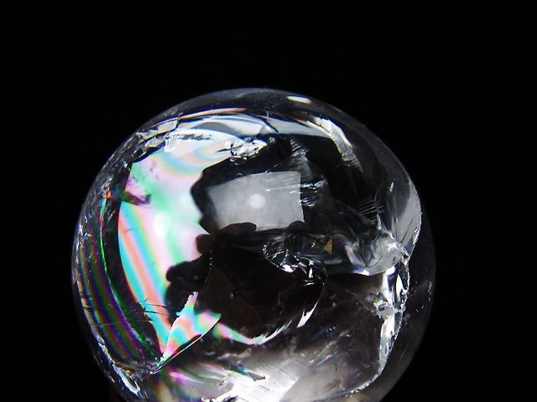 虹入りヒマラヤ水晶丸玉 28mm [t317-5396] 2枚目