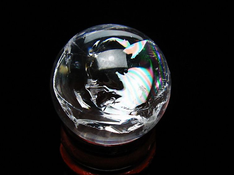 虹入りヒマラヤ水晶丸玉 28mm [t317-5396] 3枚目