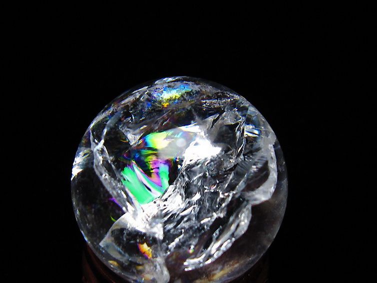 虹入りヒマラヤ水晶丸玉 25mm [t317-5400] 2枚目
