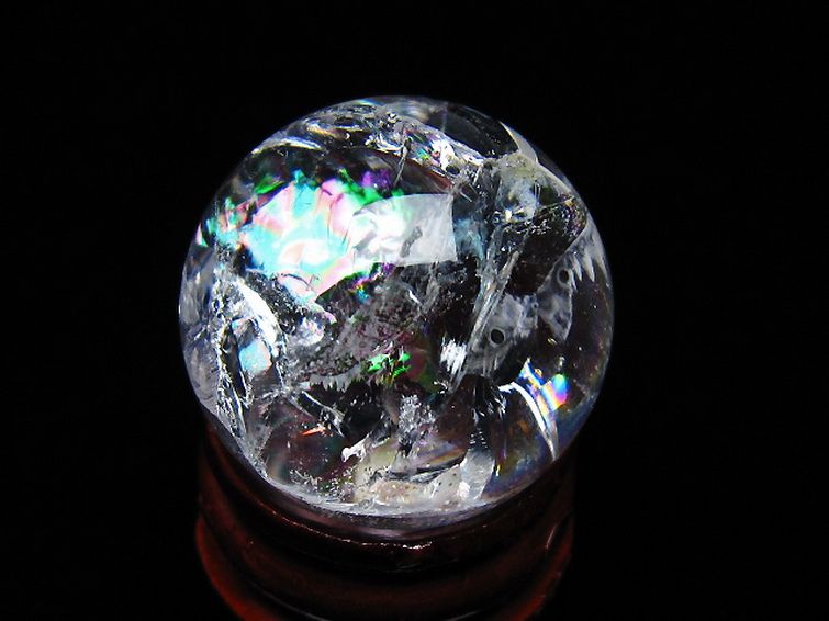 虹入りヒマラヤ水晶丸玉 25mm [t317-5400] 3枚目