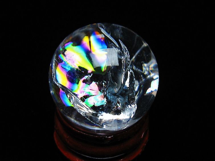 虹入りヒマラヤ水晶丸玉 25mm [t317-5405] 1枚目