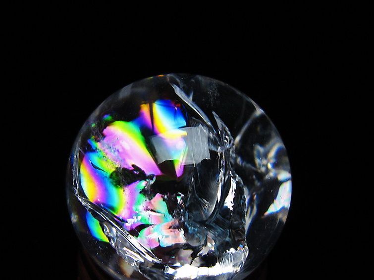 虹入りヒマラヤ水晶丸玉 25mm [t317-5405] 2枚目
