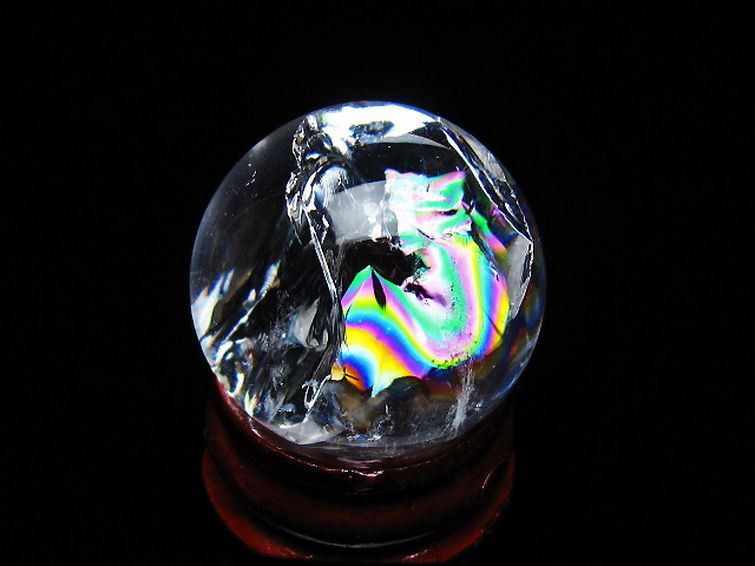 虹入りヒマラヤ水晶丸玉 25mm [t317-5405] 3枚目