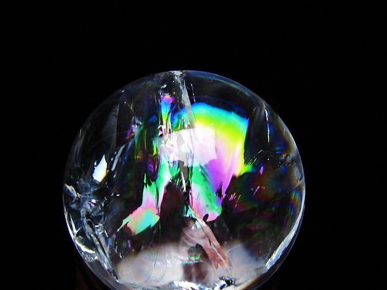 虹入りヒマラヤ水晶丸玉 25mm [t317-5408] 2枚目