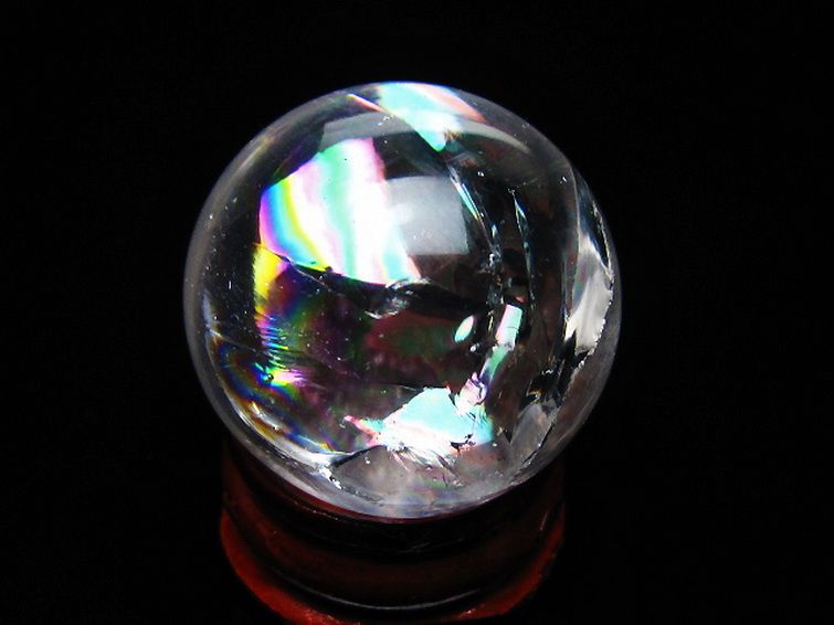 虹入りヒマラヤ水晶丸玉 27mm [t317-5409] 1枚目