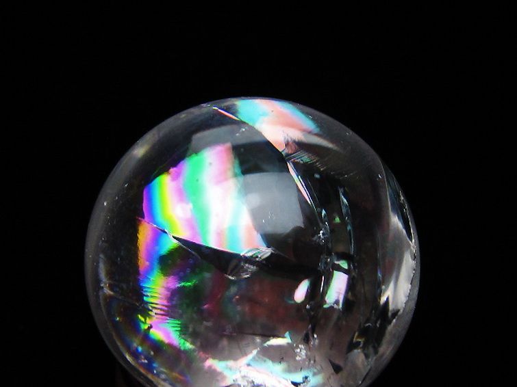 虹入りヒマラヤ水晶丸玉 27mm [t317-5409] 2枚目