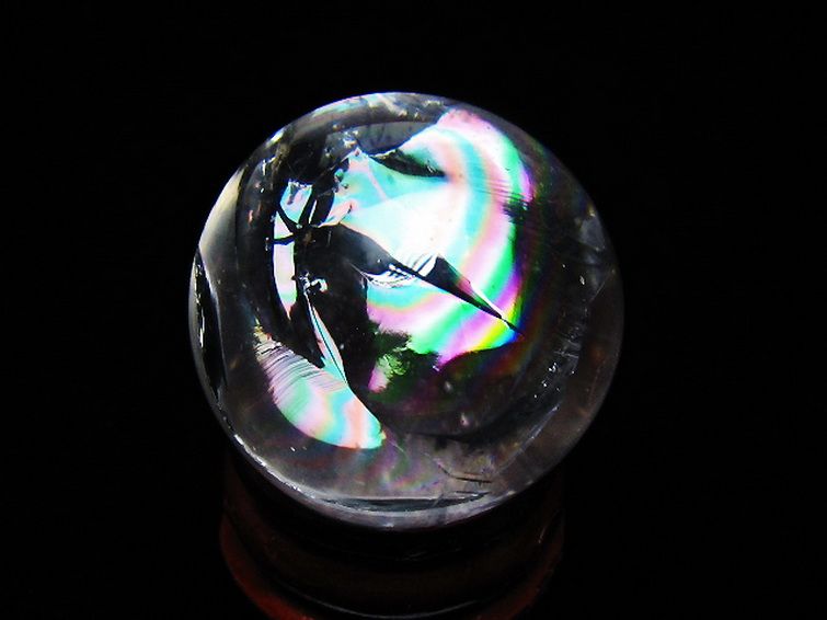 虹入りヒマラヤ水晶丸玉 27mm [t317-5409] 3枚目