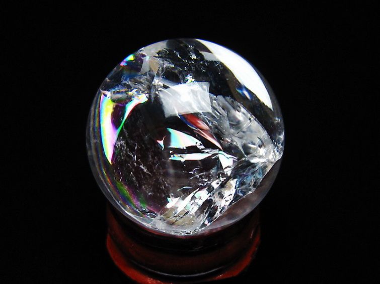 虹入りヒマラヤ水晶丸玉 28mm [t317-5414] 1枚目