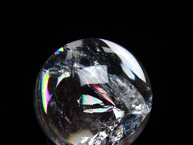 虹入りヒマラヤ水晶丸玉 28mm [t317-5414] 2枚目