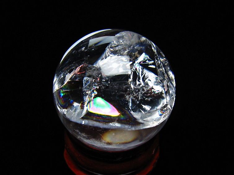 虹入りヒマラヤ水晶丸玉 28mm [t317-5414] 3枚目