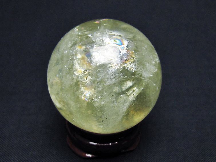 シトリン水晶丸玉 33mm [T318-6195] 3枚目