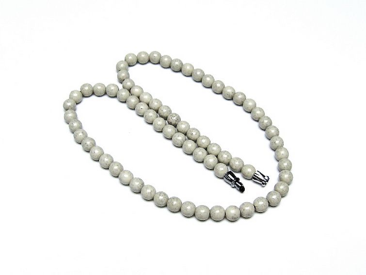 台湾産 北投石 天然ラジウム効果 ネックレス 6mm [t323-3133] 1枚目