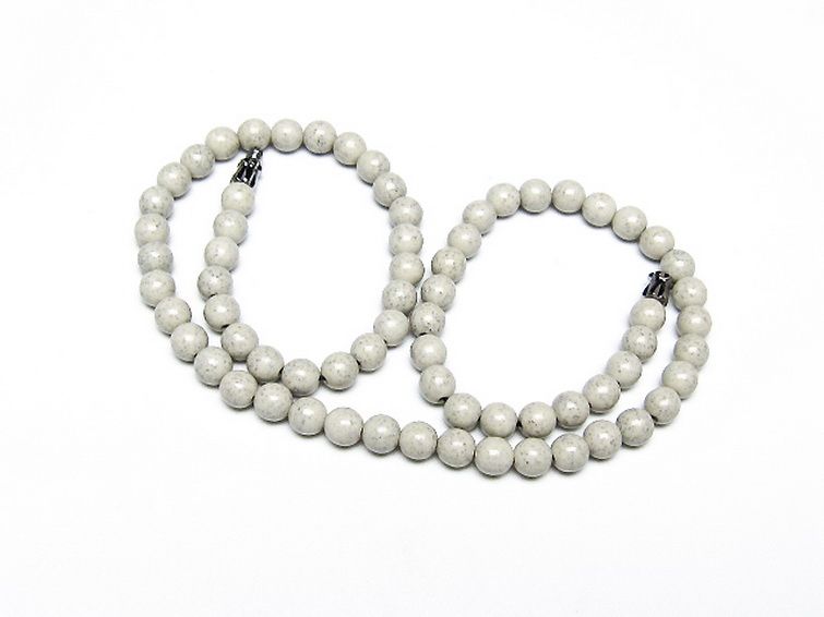 台湾産 北投石 天然ラジウム効果 ネックレス 6mm [t323-3151] 1枚目