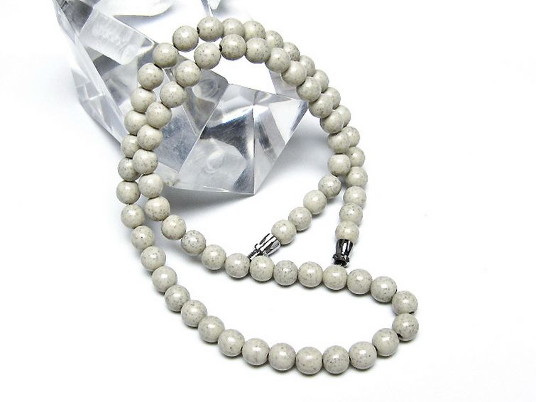 台湾産 北投石 天然ラジウム効果 ネックレス 6mm [t323-3151] 2枚目