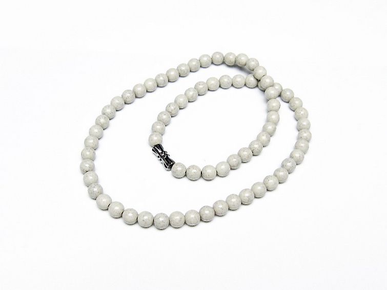 台湾産 北投石 天然ラジウム効果 ネックレス 6mm [t323-3162] 1枚目