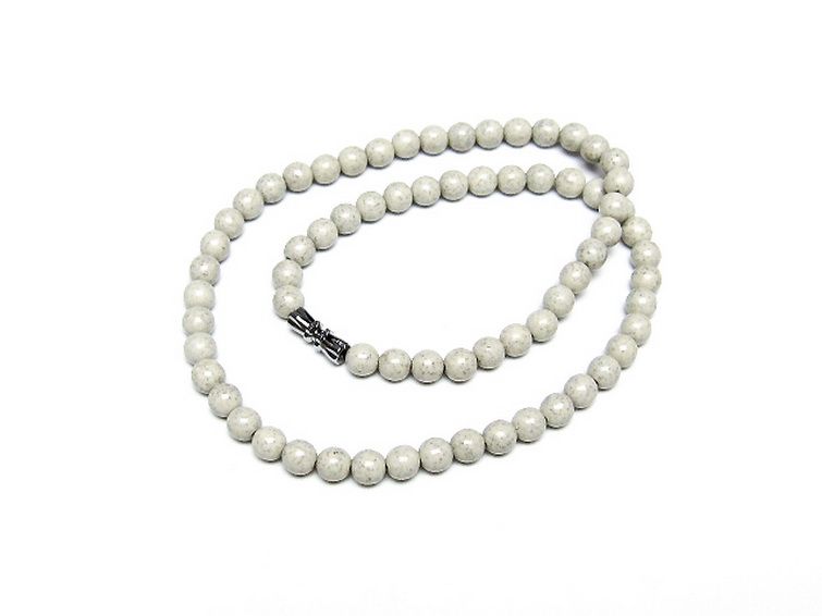 台湾産 北投石 天然ラジウム効果 ネックレス 6mm [t323-3174] 1枚目