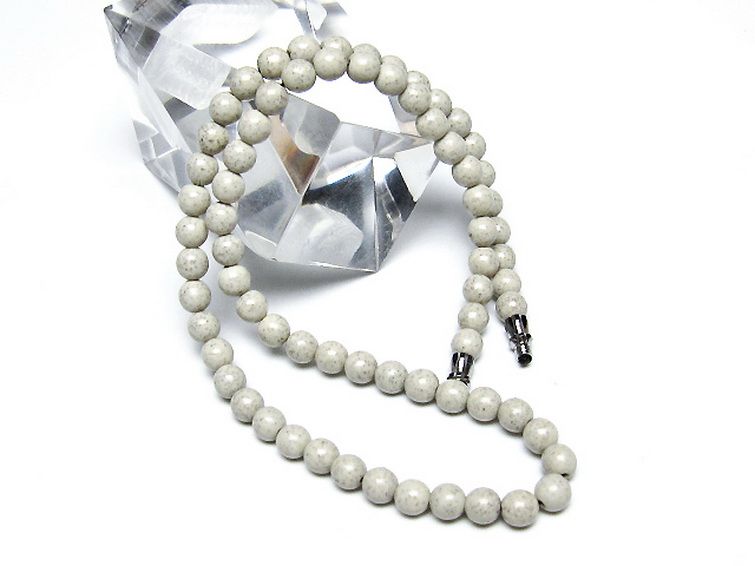 台湾産 北投石 天然ラジウム効果 ネックレス 6mm [t323-3174] 2枚目