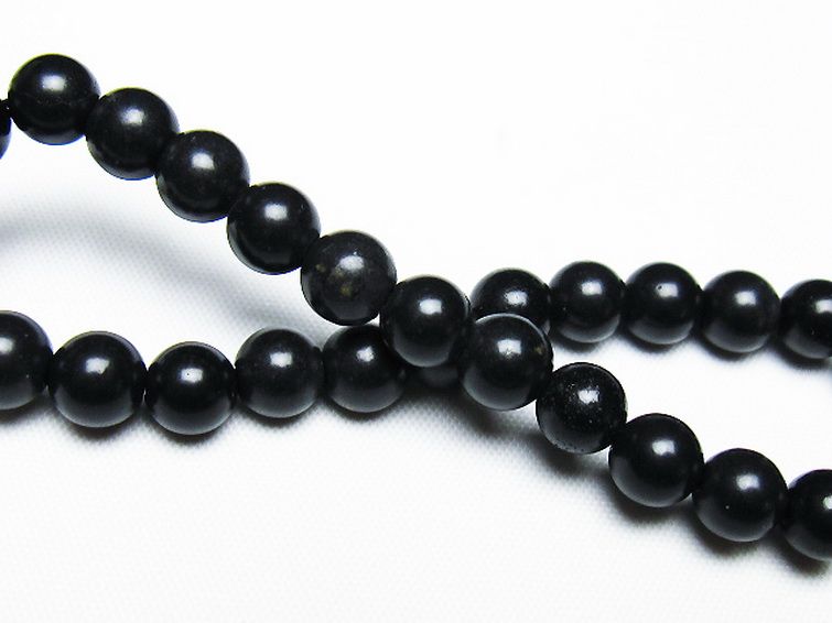 北海道上ノ国町産 ブラックシリカブレスレット 7mm [T325-5152] 2枚目