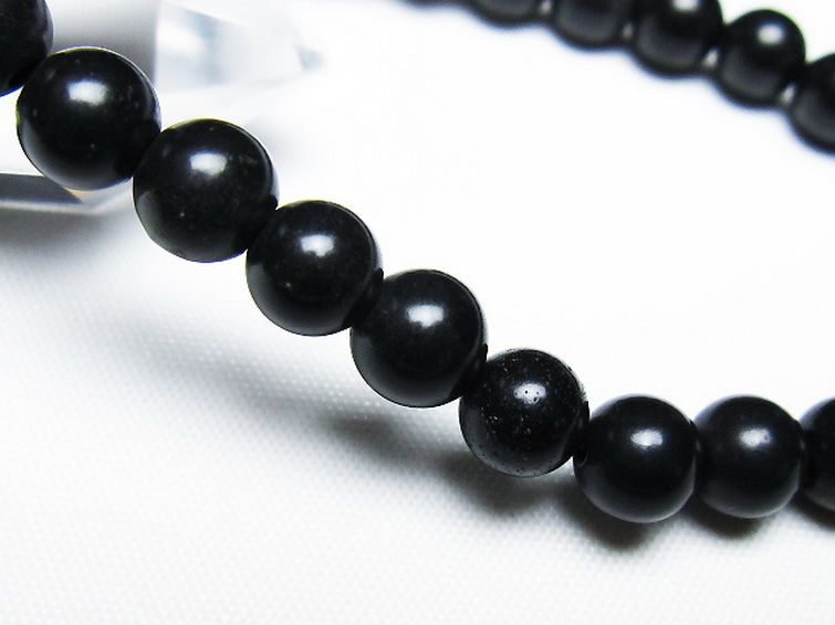 北海道上ノ国町産 ブラックシリカブレスレット 7mm [T325-5152] 3枚目