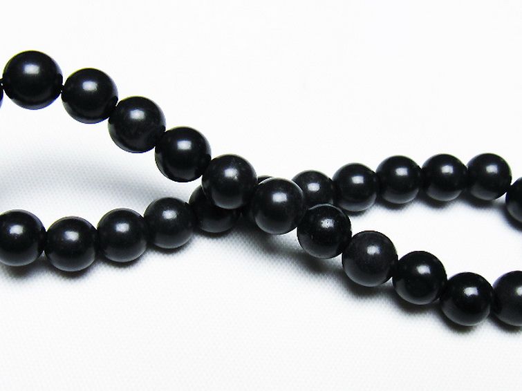 北海道上ノ国町産 ブラックシリカブレスレット 7mm [T325-5157] 2枚目