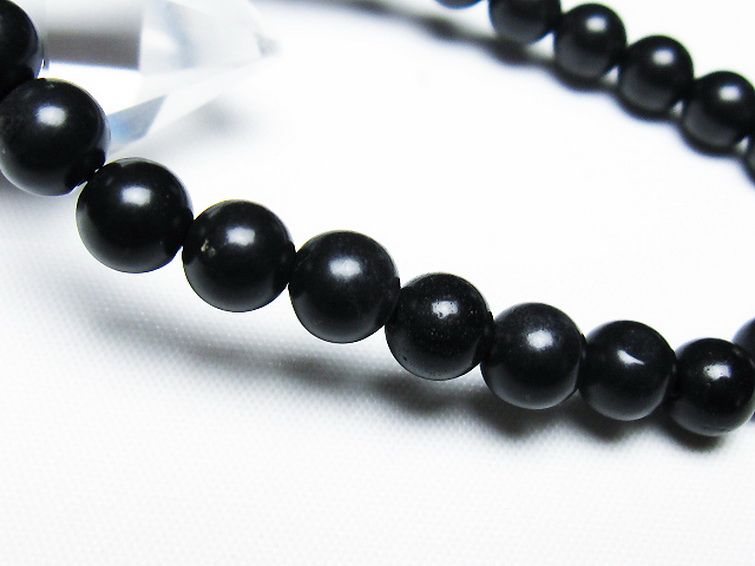 北海道上ノ国町産 ブラックシリカブレスレット 7mm [T325-5157] 3枚目