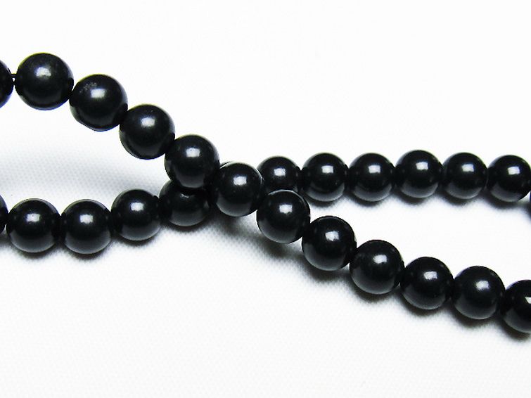 北海道上ノ国町産 ブラックシリカブレスレット 6mm [T325-5160] 2枚目
