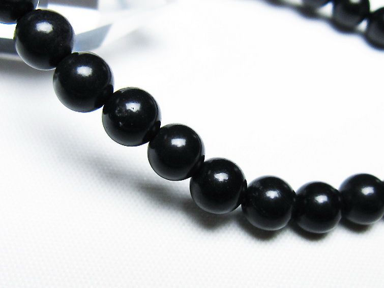 北海道上ノ国町産 ブラックシリカブレスレット 6mm [T325-5160] 3枚目