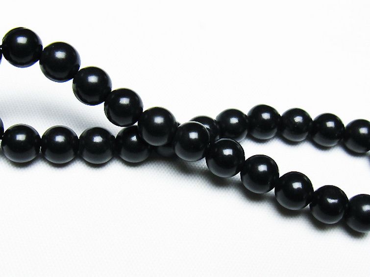 北海道上ノ国町産 ブラックシリカブレスレット 7mm [T325-5164] 2枚目