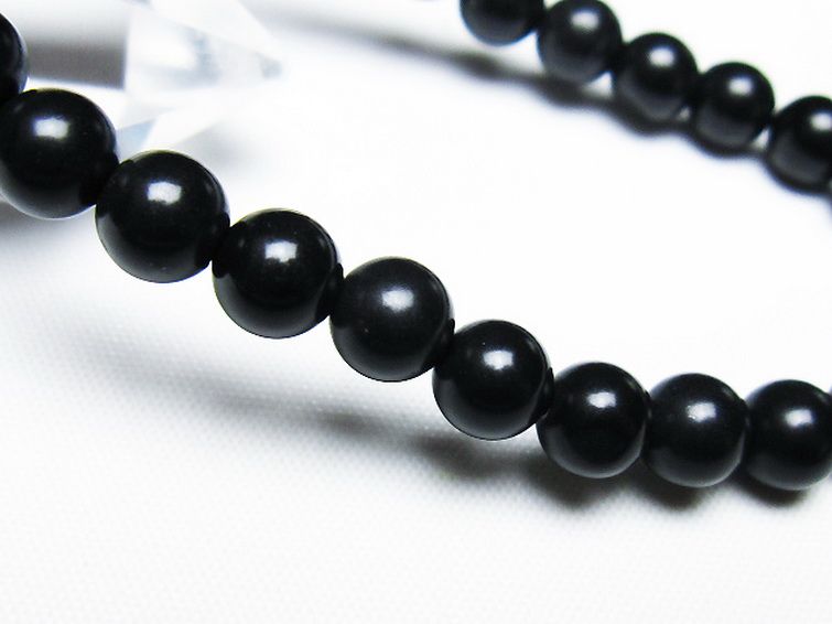 北海道上ノ国町産 ブラックシリカブレスレット 7mm [T325-5164] 3枚目
