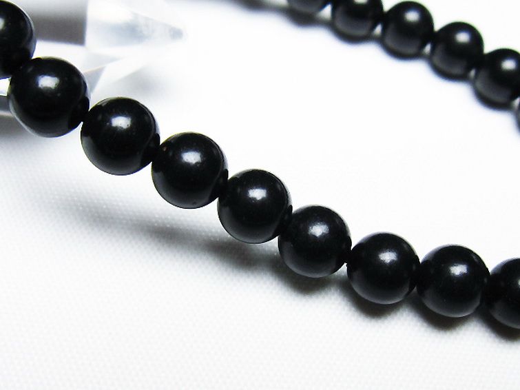 北海道上ノ国町産 ブラックシリカブレスレット 7mm [T325-5170] 3枚目