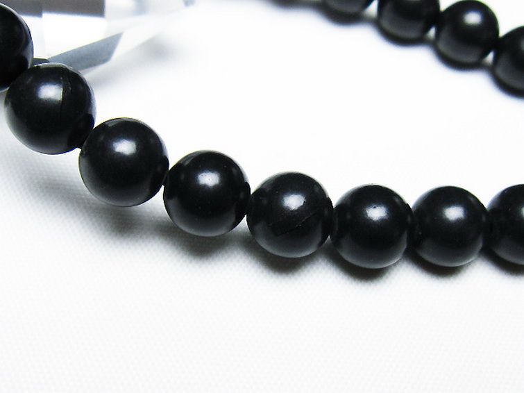 北海道上ノ国町産 ブラックシリカブレスレット 8mm [T325-5180] 3枚目