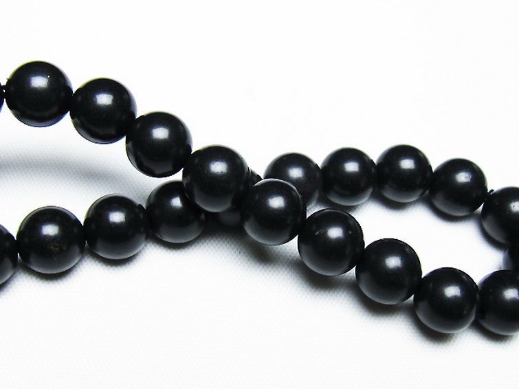 北海道上ノ国町産 ブラックシリカブレスレット 8mm [T325-5182] 2枚目