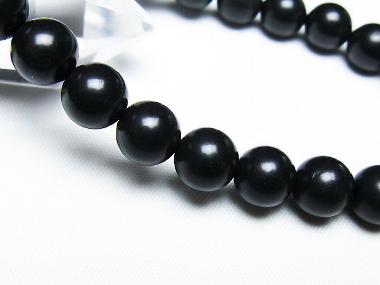 北海道上ノ国町産 ブラックシリカブレスレット 8mm [T325-5182] 3枚目