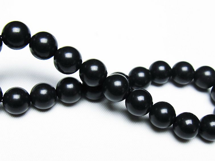 北海道上ノ国町産 ブラックシリカブレスレット 8mm [T325-5187] 2枚目