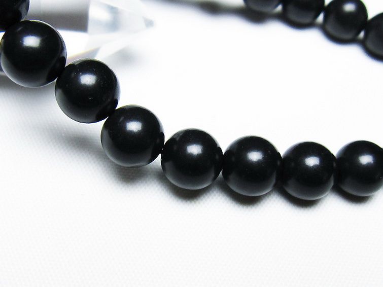 北海道上ノ国町産 ブラックシリカブレスレット 8mm [T325-5187] 3枚目