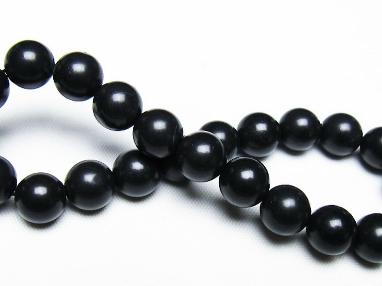 北海道上ノ国町産 ブラックシリカブレスレット 8mm [T325-5194] 2枚目