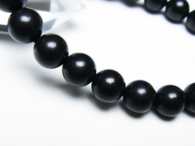 北海道上ノ国町産 ブラックシリカブレスレット 8mm [T325-5194] 3枚目