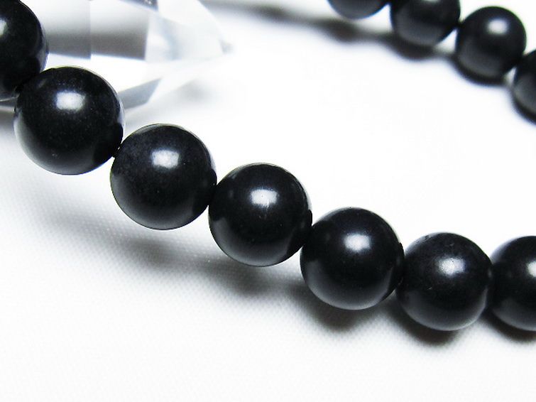 北海道上ノ国町産 ブラックシリカブレスレット 10mm [T325-5231] 3枚目