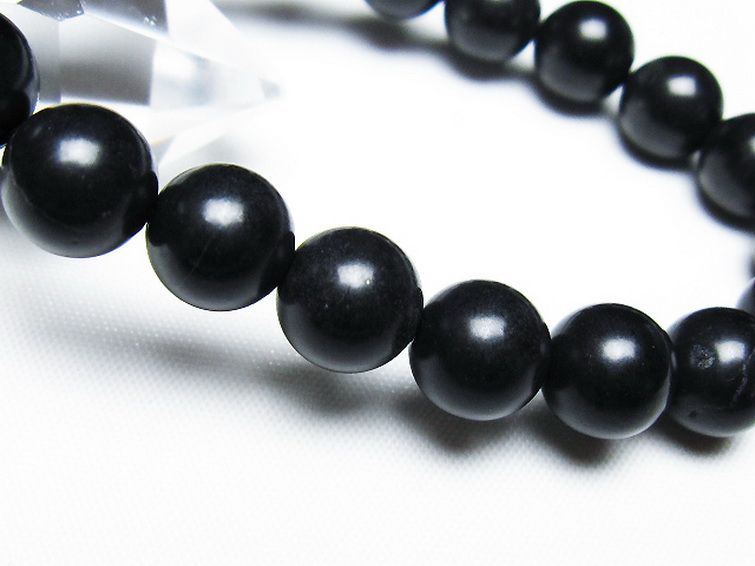 北海道上ノ国町産 ブラックシリカブレスレット 10mm [T325-5233] 3枚目