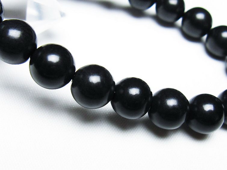 北海道上ノ国町産 ブラックシリカブレスレット 10mm [T325-5240] 3枚目