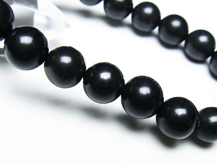 北海道上ノ国町産 ブラックシリカブレスレット 10mm [T325-5246] 3枚目