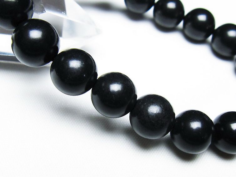北海道上ノ国町産 ブラックシリカブレスレット 11mm [T325-5248] 3枚目