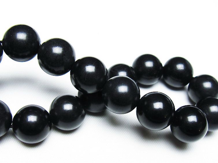 北海道上ノ国町産 ブラックシリカブレスレット 12mm [T325-5255] 2枚目