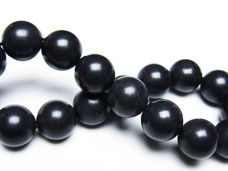 北海道上ノ国町産 ブラックシリカブレスレット 12mm [T325-5264] 2枚目