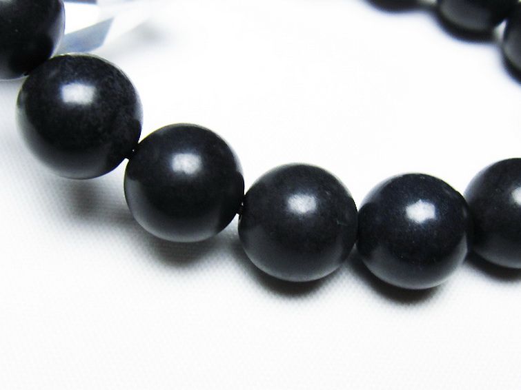 北海道上ノ国町産 ブラックシリカブレスレット 12mm [T325-5264] 3枚目