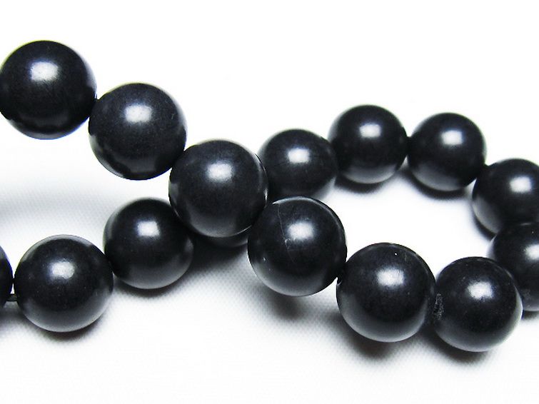 北海道上ノ国町産 ブラックシリカブレスレット 12mm [T325-5268] 2枚目