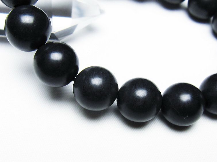 北海道上ノ国町産 ブラックシリカブレスレット 12mm [T325-5268] 3枚目