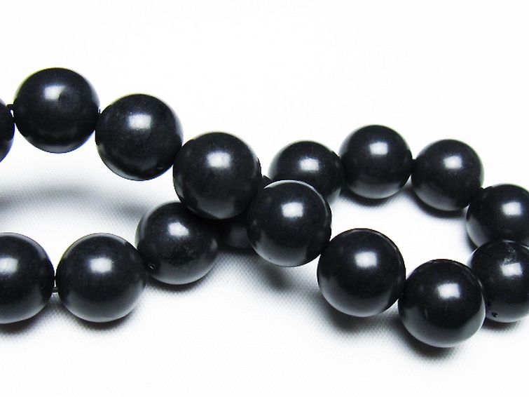 北海道上ノ国町産 ブラックシリカブレスレット 12mm [T325-5273] 2枚目
