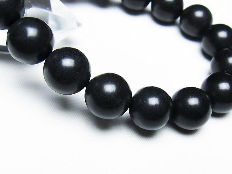 北海道上ノ国町産 ブラックシリカブレスレット 12mm [T325-5273] 3枚目